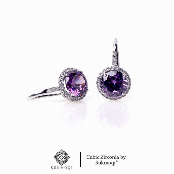 Amethyst Round Hoops